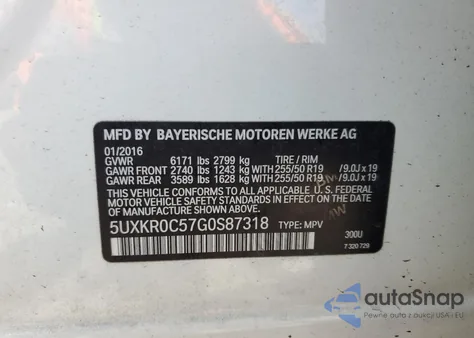 2016 BMW X5 xDrive35I from USA, damaged, VIN 5UXKR0C57G0S87318